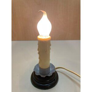 Vintage Electric Candle Lamp With Drip Effect On/Off Switch Plug-In 125V Ivory &